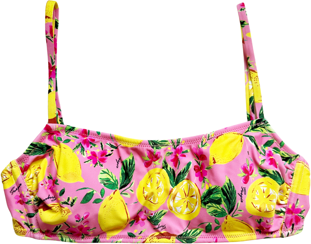 Bralette Top Pink Lemon Print