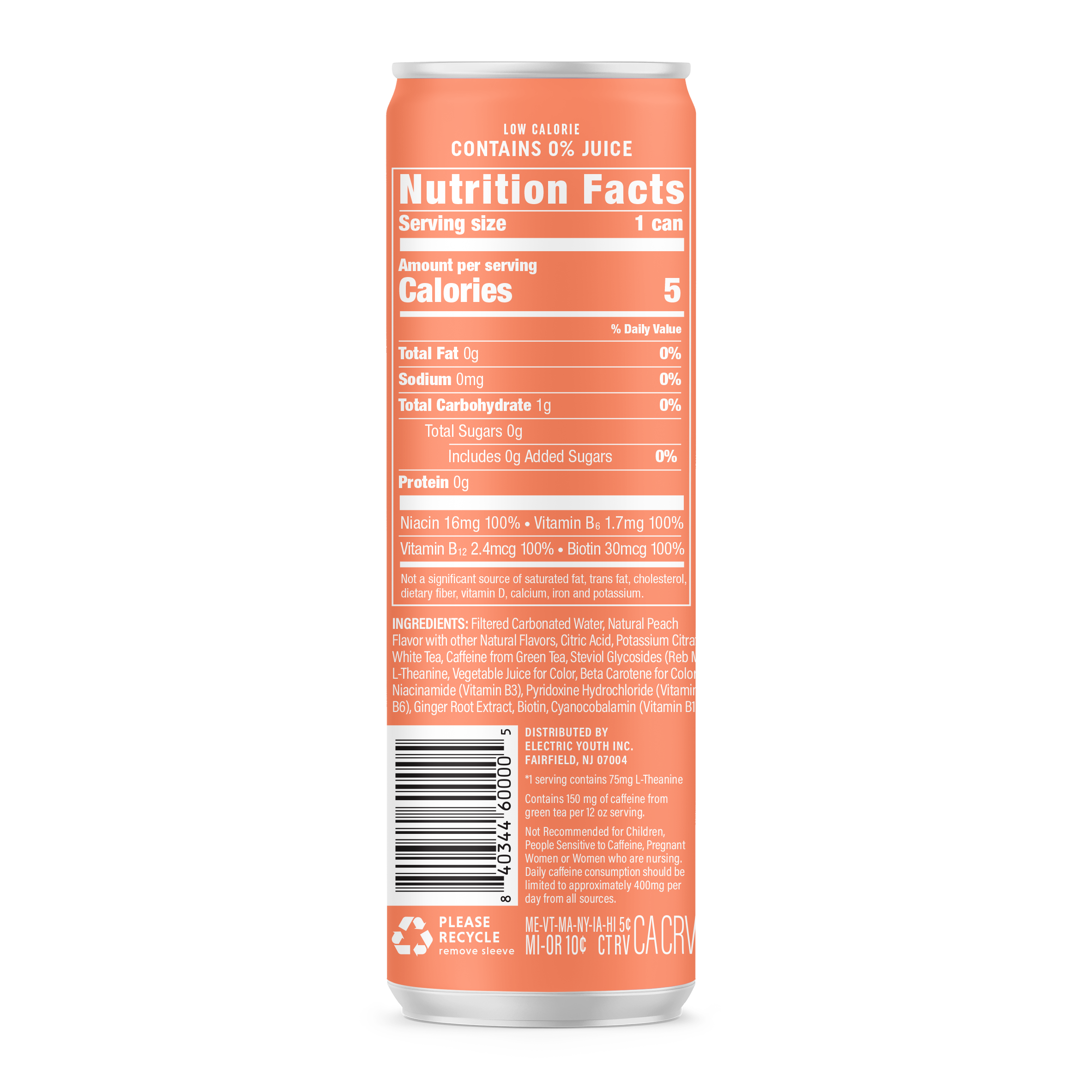 Energy Drink - Sparkling Peach Tea