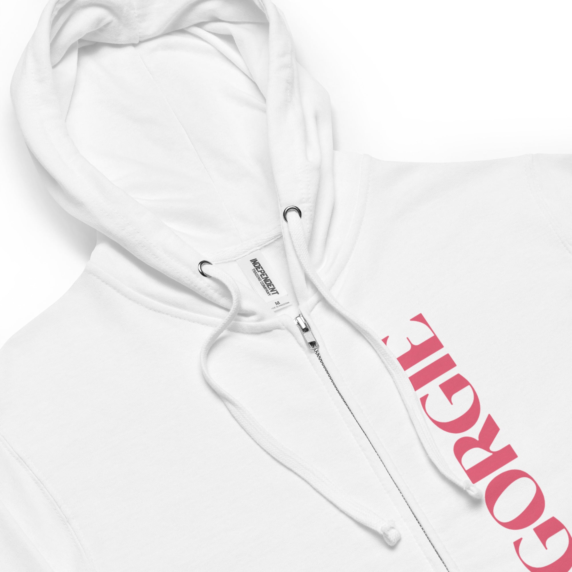 Unisex fleece zip up hoodie