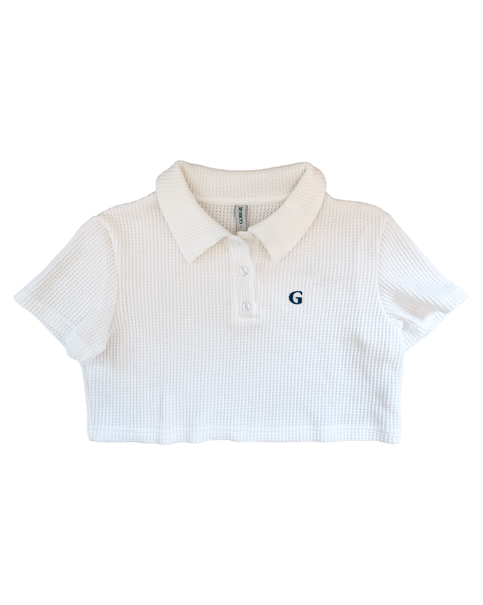 Waffle Crop Polo