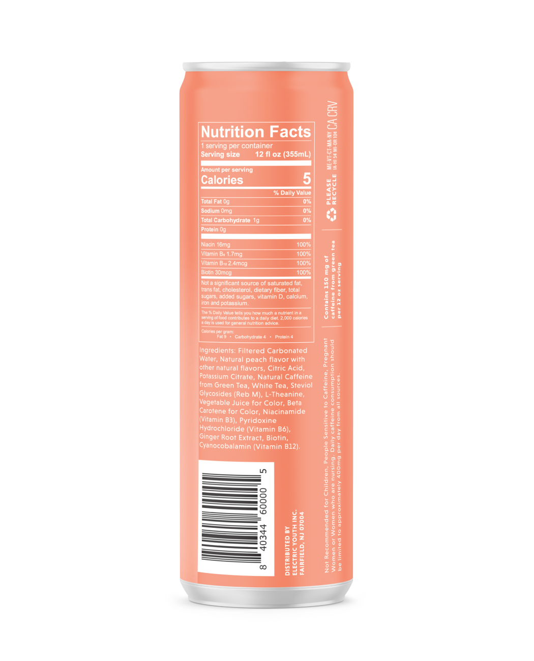 Energy Drink Sparkling Peach Tea
